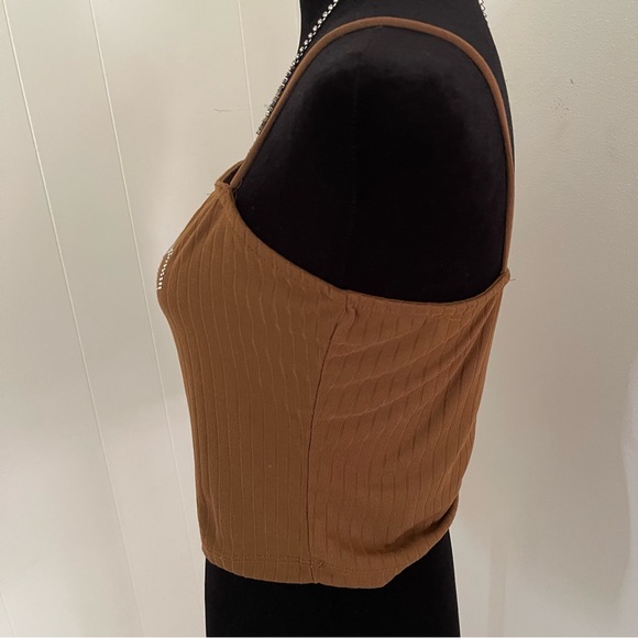 Brown printed crop top - Picture 3 of 4